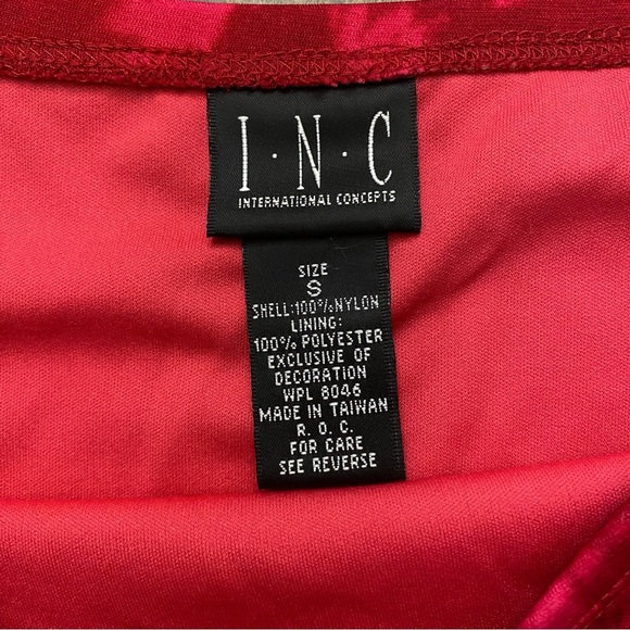 INC International Concepts Red Floral Straight Size Small Midi Skirt Cocktail - Picture 6 of 6